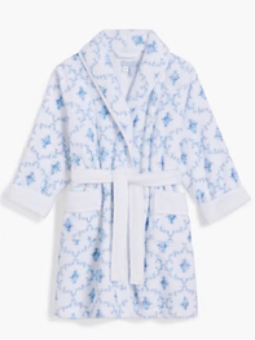 Hill house home Tony hotel Rob’robe Kids Bath Robe in White and Blue Euc 2 - 3
